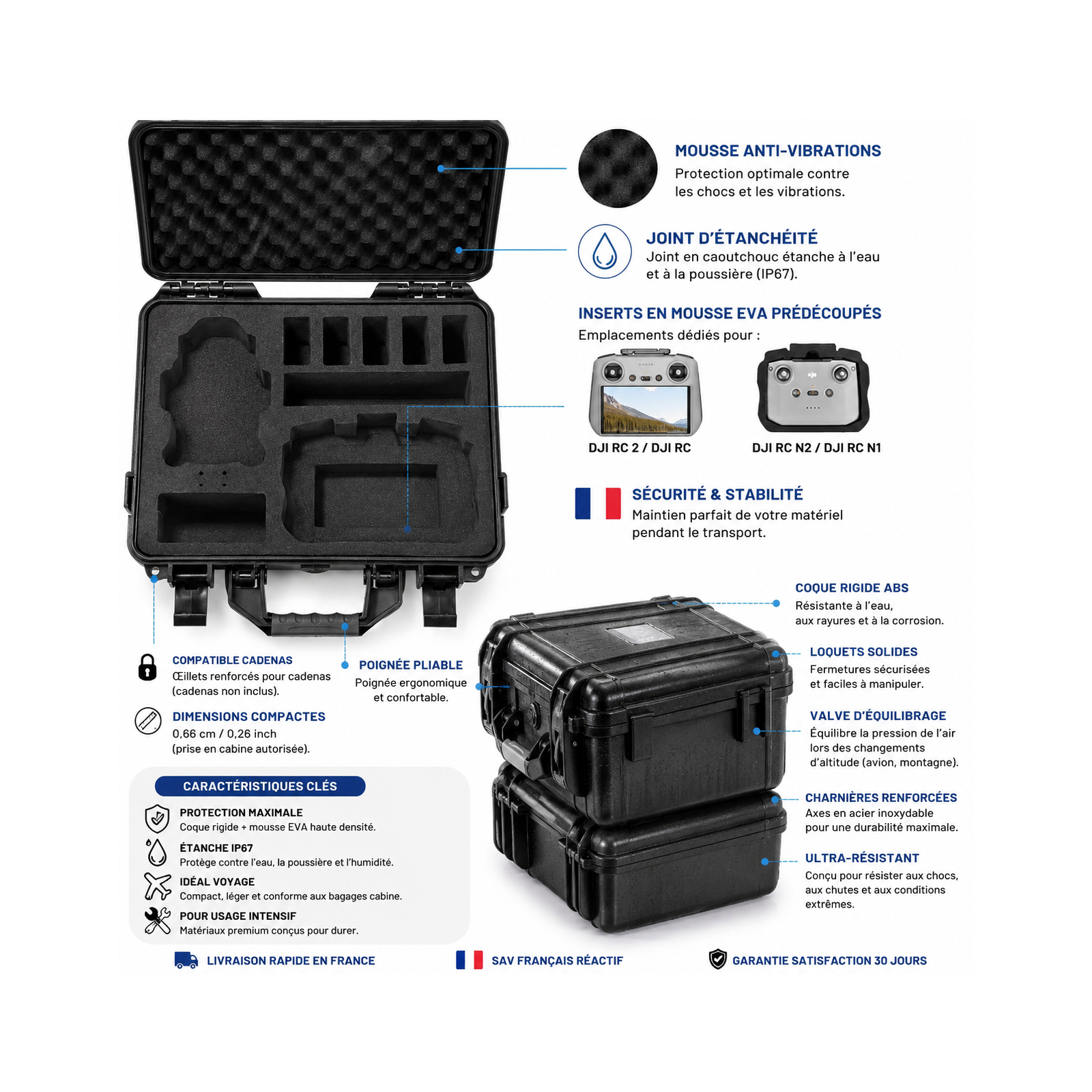 LEKUFEE – Maletín rígido e impermeable para DJI Mini 3 / Mini 3 Pro - Imagen 3
