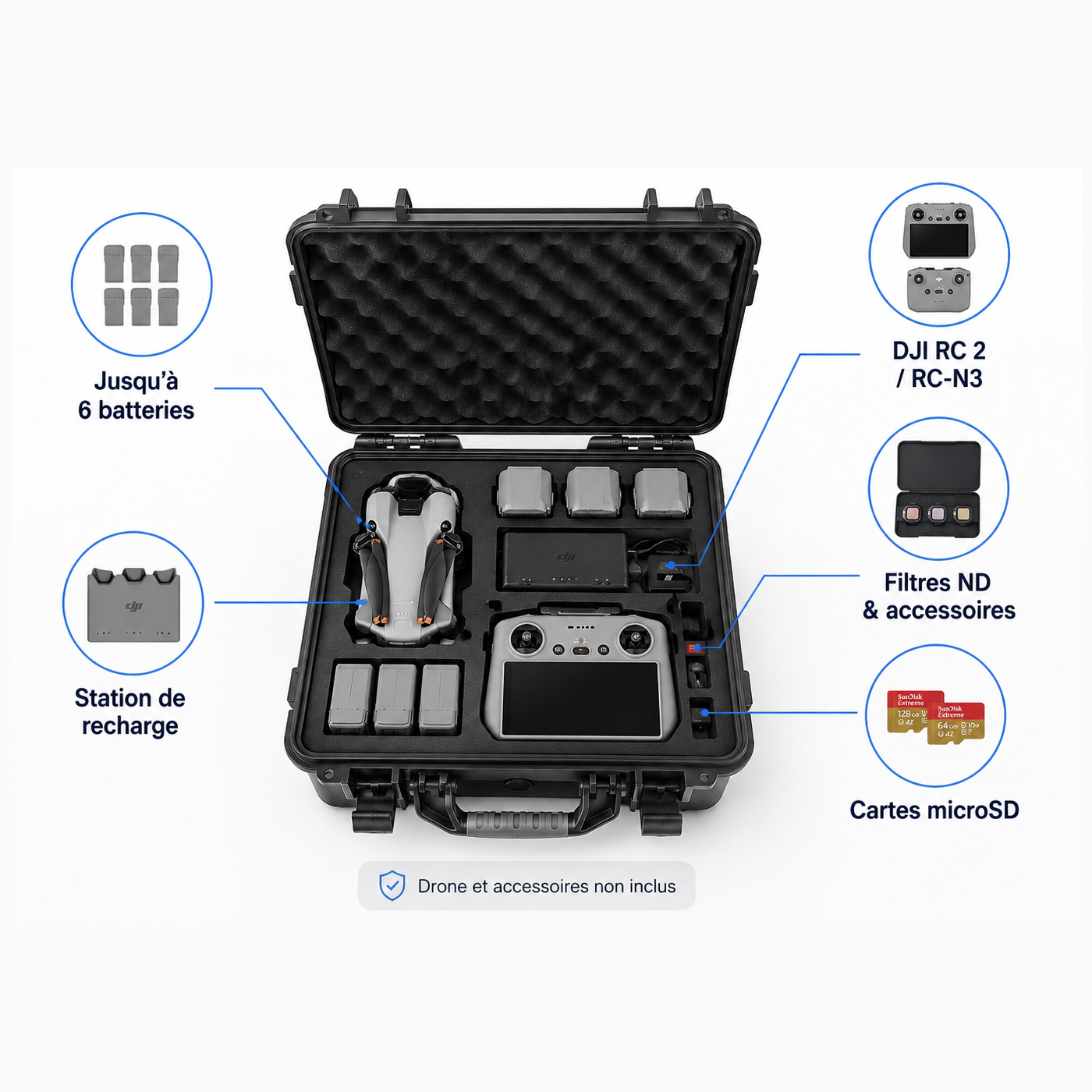 LEKUFEE – Maletín rígido e impermeable para DJI Mini 5 Pro - Imagen 3